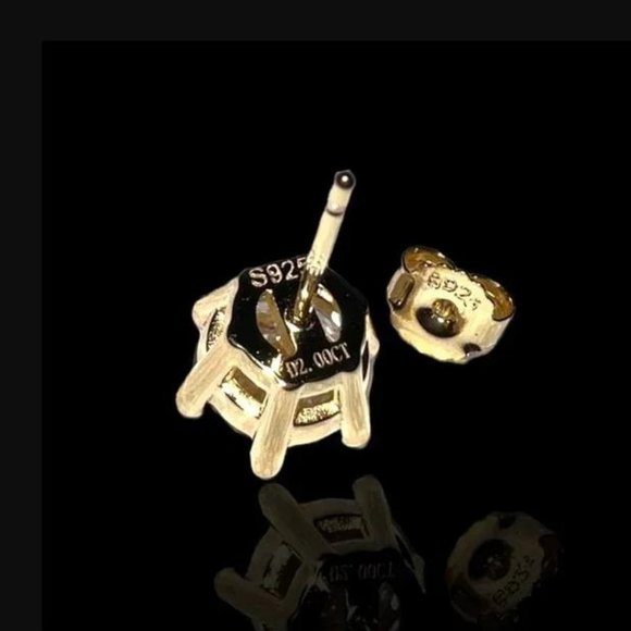 Certified 4ct. t.w. Moissanite Diamond Round Stud Earrings NEW - Picture 5 of 10